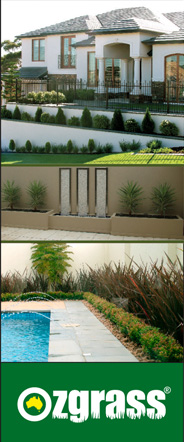 photos - premium landscapes, water features and Ozgrass logo
